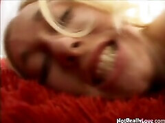 Blonde leans into cock for hard fucking