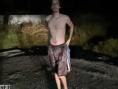 Ryan Fenrir Strips and walks down road