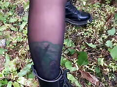 Dominatrix Nika fucked her slave in the ass in an abandoned building. Publicity, pegging, anal, doggystyle