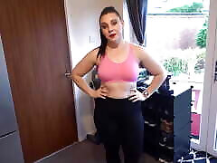Sexy Big Butt PAWG Squats with Tights Before Squatting on Cock Until Creampie