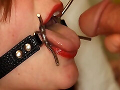 Open Mouth hd two doctors Gag Blowjobj With Leash