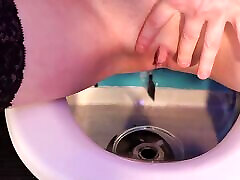 Toilet slaves punished with a whip