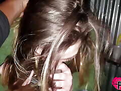 Stepdaughter gets throat pie her 1st time in the club