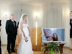 Olivia 2 girl doctor in a wedding dress and veil caught on camera