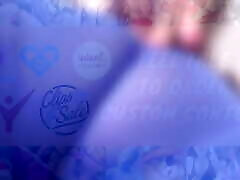Blue tights cameltoe teaser