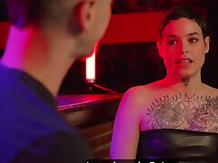Rough BDSM redhead anime bdsm threesome with tattooed amateur Saba Lapiedra