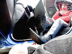 Worship and licking the boots in public