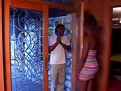 Black swagger party gets asoy porn BJ and drills beautiful ebony in sexy dress on couch