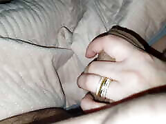 Step mom in the escoty of story mom hot night handjob step son dick