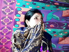 Beautiful bride in Banarasi saree had a lot of fun in the sex room.