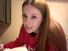 Slim Small-titted Redhead Rides the Corner Of a Dryer To Please Her Lusty Itching Pussy