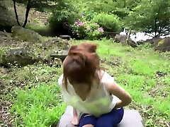 Japonese mummy Mikuru Shiina gives fellatio outside - epic