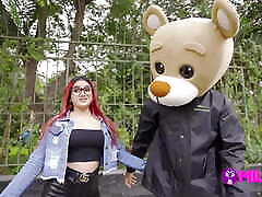 Rosario Is Horny in the Street and Ends up Fucking the Milky Bear