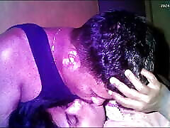 Indian village house wife and Housband kiss