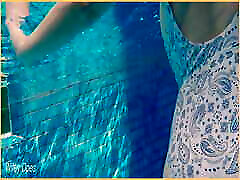Wifey stuns everyone in amazing hot one piece bathers mom son planned flashes her perfect tits.