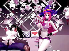 Natsumi خرگوش سوراخ رابطه جنسی و رقص برهنه کردن هنتای جادوگر دختر Mmd 3d رنگ مو قرمز ویرایش Smixix
