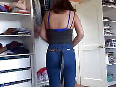 After fucking, I hike up my jeans so my neighbor cums twice in my ass