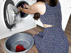 Stepmom stuck in the washing machine