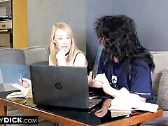 Tiny dick job interview with a wet blowjob for him