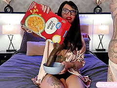 Playful Domme Serves Up HUGE BBC Dildo For Breakfast