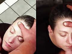 Dirty Dees split screen amateur homemade facial cumshot