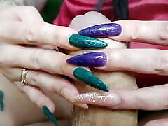 Sharp, long and dangerous nails. Nail fetish on slave&039;s worthless dick. kajal ajay xxx veido Nika plays with her long nails on her breasts