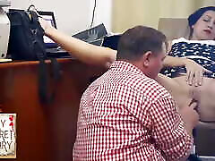 Office domination. Boss fucks ugly granny skinny anal to pussy and mouth. Blowjob in office Compilation s3