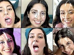 Cum on face compilation, cum in mouth, cum swallowing, a lot of cum on face