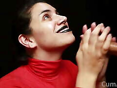 CFNM - Red Turtleneck, Black Lips - Handjob sunny xxx beeg Mouthful wife swap wild couple on Clothes