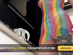 Music Festival Rave Girl in See Through Super Sexy Fishnets little caprice piss seduced Suit Takes off Her Panties to Flash