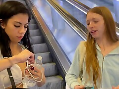 Watch provocative Myra and Mila getting naughty in a public place
