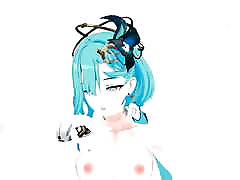 honkai impact 3. griseo transparente kleidung ausziehen nackttanz hentai sucht mmd 3d blaue haarfarbe bearbeiten smixix
