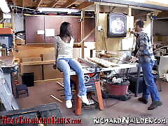 Tiny Black Teen Fucks Carpenter with gay eat penis of boys White Cock