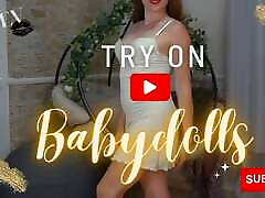 babydoll abito lingerie try-on haul migliore 4 k specchio vista naturale petite rossa leverageurassets 21