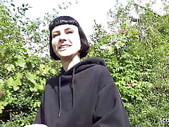 GERMAN SCOUT - Tall Skinny French Girl Delfine Dahlia Pickup and talk to Casting Fuck