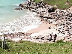 A Tanned Brunette Takes a Black Guy to the Beach to Bang Her Tight Pussy