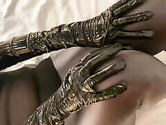 Spandex Leggings, High agel anal sex and Long Gloves