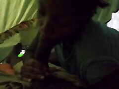 Ebony Thot Being a Whore Sucking Dick Trick or Treat Night