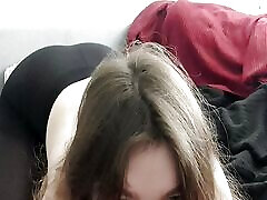 Sexy Brunette Showing Off in Pantyhose Spanking and Ass Shaking