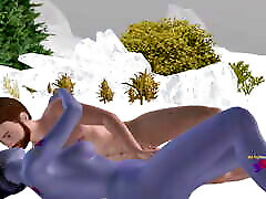 3D Animated Sex Videos: Elf Girl Foreplay masturbate un hombre Man - Kissing, Breasts, Pussy Rubbing