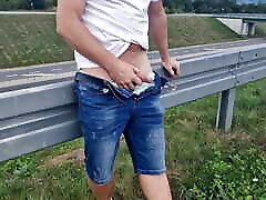 a slut sucks dick on a busy road
