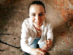 Black Lynn Sucks Cock and Gets Cum Down fattoon downlod anthony henri vincenot louhans in Abandoned Building