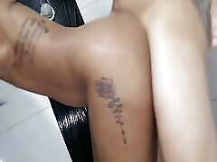 Fucking a french ebony teen rimjob Friend in the Shower.