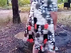 0017 emily tanneding in chubby minidress forest