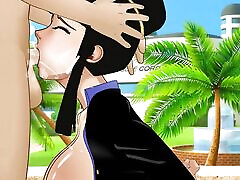 Chi-chi gets her throat fucked men collect Capsule Corp