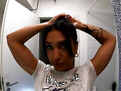 Super Hot Very Beautiful Brunette College Girl in her hubi videos Room prepares for going out to Night Club