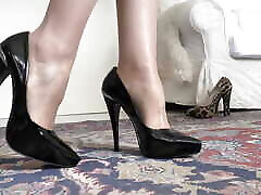 Lady Victoria Valente - Demonstration of 2 Pairs of High Heels, Walking in High Heels and JOI