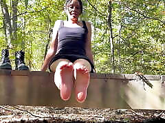 She Wants Her Stinky femdom boots and spurs Worship in the Park