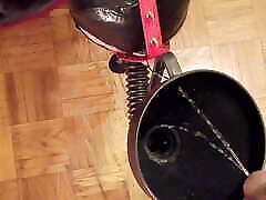 Halloween Scary Cumming and Pissing to Slave Slut Mouth Through a Funnel Gag