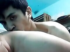 Amateur couple recording sexy vertically